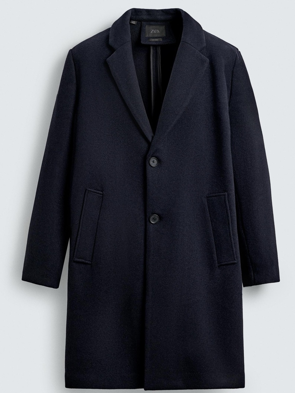 🏙️ZARA🏙️NAVY WOOL STRUCTURED TRENCH PRISTINE!!! - Picture 4 of 9
